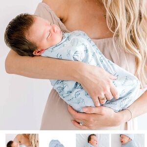 Mama Coco Blue Hot Air Balloon Baby Swaddle - Lightweight Infant Wrap